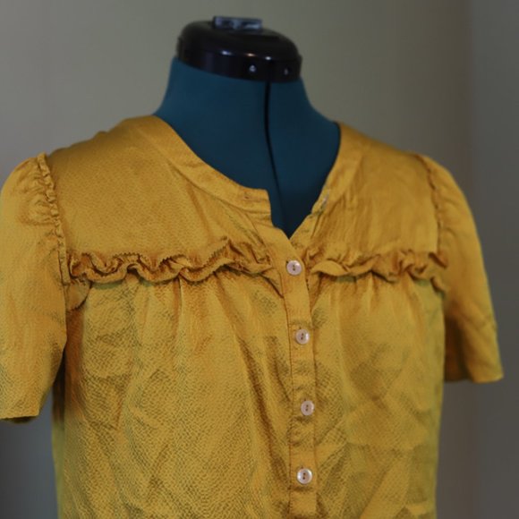 J. Crew | Mustard Textured Blouse - Picture 8 of 10